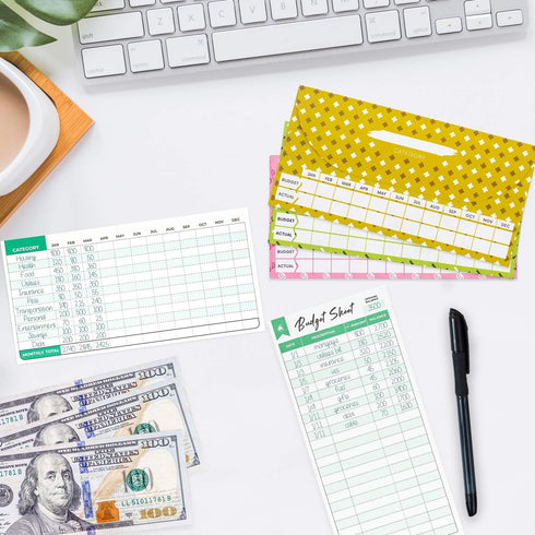 Clever Fox Cash Envelopes for Budgeting System - Tear and Water Resistant, Includes Carry Pouch & 12 Budget Sheets