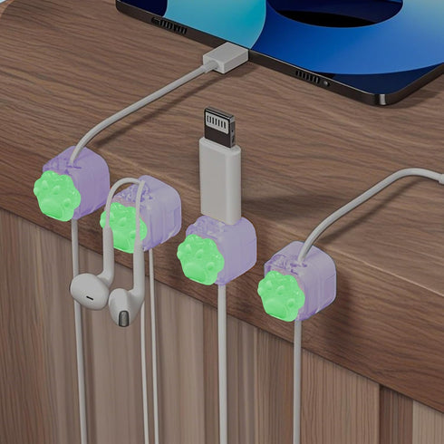 Frayot 9Pack Magnetic Cable Clips for Nightstand, Adhesive Night-Glowing Cord Holder Organizer for Office Home Desk
