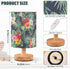 YYZZH Table Lamp Tropical Palm Leaves Hibiscus Plumeria Flower Nightstand Lamp with Wood Base Fabric Lamp Shade Bedside