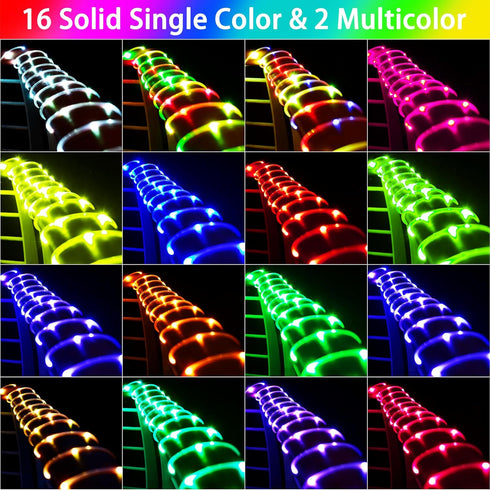 33FT 18 100 Solar Rope Lights Outdoor Waterproof, Colors Changing Trampoline Light Solar Powered & USB with Remote