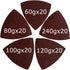 100 Pcs 3-1/2 Inch Triangular Sandpaper, 60/80/100/120/240 Grits, Hook & Loop for Wood Sanding, Fit 3.5 Inch Multi Tool