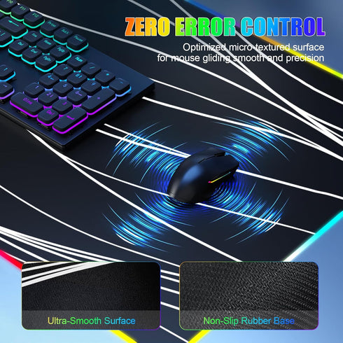 Miroddi Mouse Pad with Phone Holder, Wireless Charging Desk Mat, RGB Gaming Mousepad Home Office Large Desk Pad