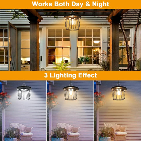 2 5 Patio(16.4FT Solar Shed Lights with Motion Sensors, Classic Metal Solar Chandelier Outdoor with Lighting Modes