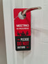 Meeting In Progress Do Not Disturb Door Hanger Sign, 2 Pack, Double Sided, Ideal for Offices and Online Sessions