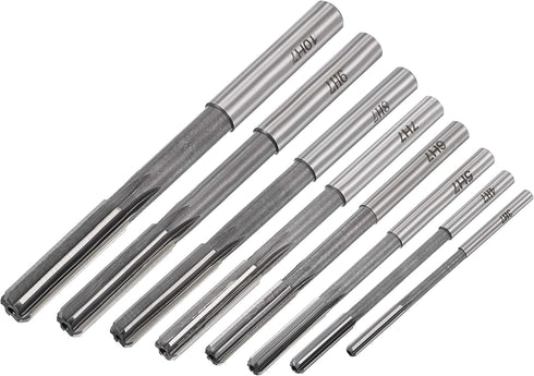 uxcell 8pcs Chucking Reamer Set, Lathe Machine Reamer Straight Flute Milling Cutter High Speed Steel H7 Tolerance