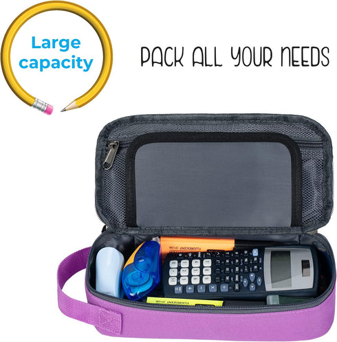 ECHSRT Large Aesthetic Pencil Case, Minimalist Portable Stationery Bag with Handle for Office Organizer