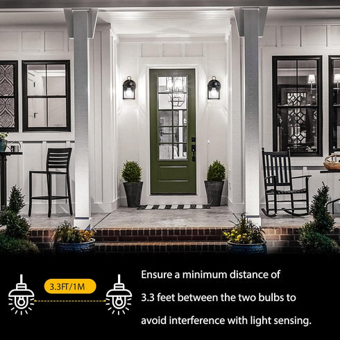 4 Pack Dusk to Dawn LED Outdoor Light Bulbs, 40W Equivalent, A19 Automatic On/Off Sensor, Daylight 5000K