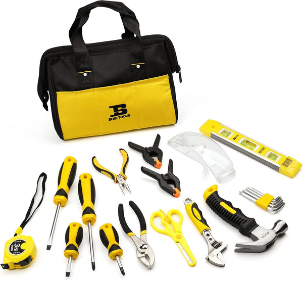 20-Piece Hand Tool Set with Storage Bag for Boys & Girls, Learning