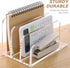 SANRUI Acrylic File Mail Desktop Organizer - 3 Compartments Clear Desk Letter Sorter for Office Documents