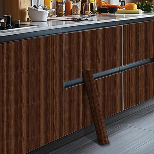 118.1x17.7 Inches HOMETITUTE Walnut Wood Grain Wallpaper Peel and Stick Dark Brown Pattern Removable Self Adhesive