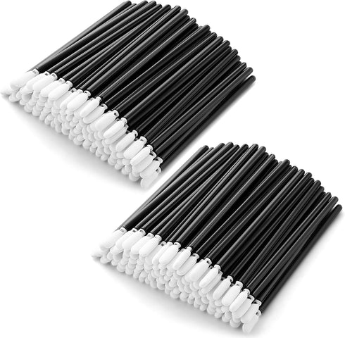 Foam Cleaning Swab Sticks, 200pcs, 3.4mm Head Width Round Foam Tips, Black, Cleanroom Cleaning Swab Sponge Stick