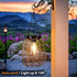 2 Pack Hanging Solar Lanterns Outdoor Waterproof, Vintage Copper Hanging Lantern Lights for Outside, Solar Chandelier