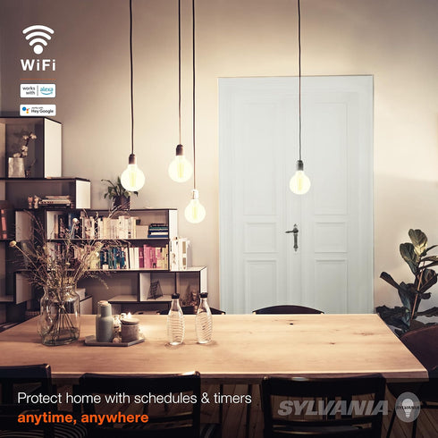 G25 Bulb, 5W 2700K, 1 Pack (75798) Sylvania WiFi LED Smart Light Efficient with Filament, for Alexa/Google Assistant