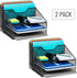 Mind Reader File Organizer, Set of 2, Metal Mesh Desk Organizer, Storage Paper Tray, 12.5"L x 11.5"W x 9.5"H, Black