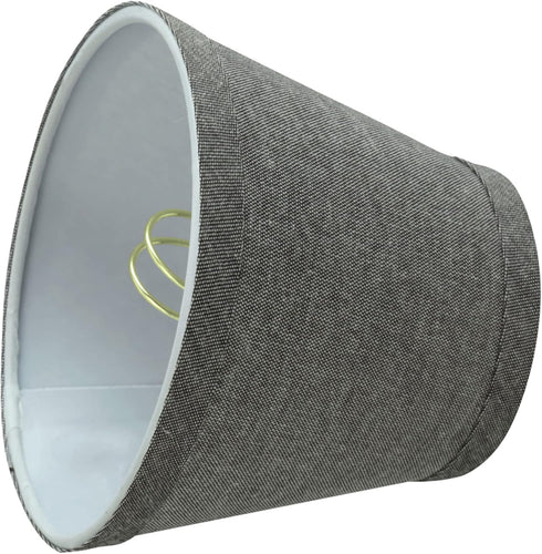 Aspen Creative 32064-2A, 3" 5" 4" Set 2 Hardback Empire Clip-On Chandelier Lamp Shade, Grey, Top x Bottom x Slant