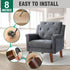 FoDau770 8 Inches, Set 4, 5/16" Brown Rubber Wood Furniture Legs Slant Tapered Wood Feet Mid Century Sofa Legs of UNC