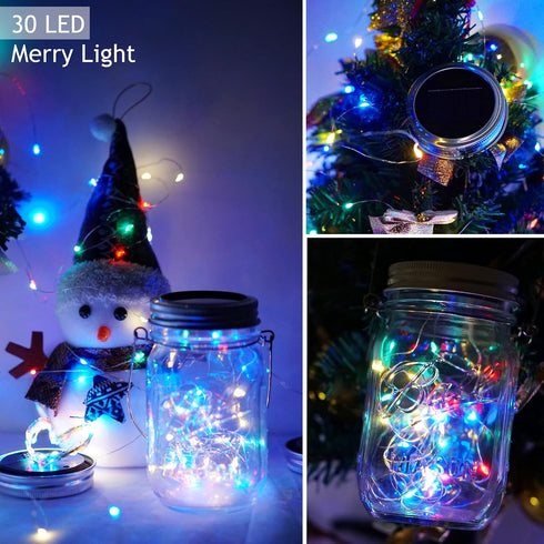 30 10 Packs SmilingTown LED Mason Jar Lights with Hangers Colorful Solar Mason Jar Lids Fairy String Light Outdoor