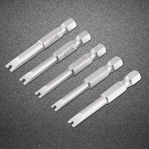 5 Pcs 1/4" Hex Shank Alloy Steel U Shape Magnetic Screwdriver Drill Bits Set, 50MM Length U4 U5 U6 U7 U8