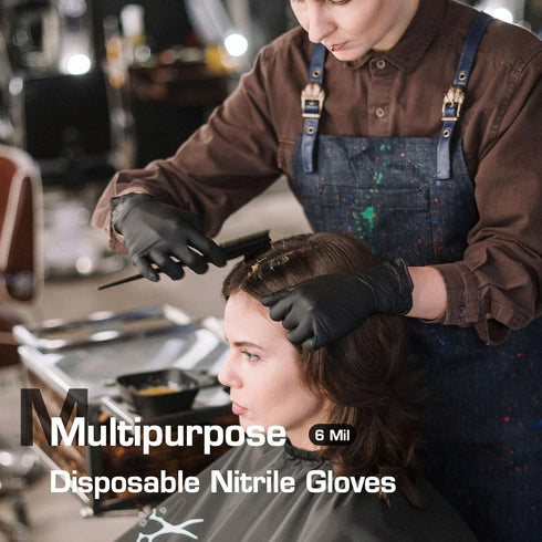 Nitrile Gloves Disposable - 50 Pcs Large 4 Mil Powder Free Food Grade Non-Sterile Protective Gloves
