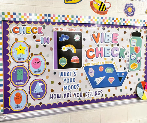 Carson Dellosa 46-Piece We Stick Together Emotions Check-in Bulletin Board Set for Calm Down Corner Classroom Decor