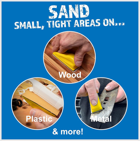 Sanding Mouse Mini Detail Sander with 50 Pre-Cut Gold Sanding Strips, 10 Each of Grits: 80, 120, 150, 220, 400