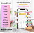 M300 Portable Thermal Sticker Printer for Bluetooth Wireless Smart Phone Label Maker, Rechargeable Inkless, Pink Round