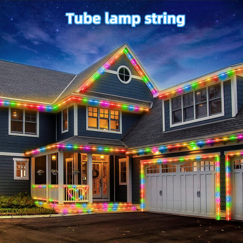 clouisc 120 40ft 8 Solar String Lights Outdoor Waterproof LED Rope Lights with Modes, Fairy Lights for Patio, Garden