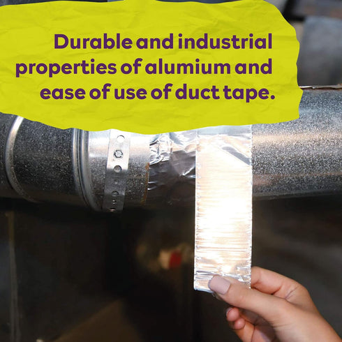ATack Aluminum Foil Reflective Duct Tape, 2 Inches x 75 Feet, Heavy Duty Metal HVAC Tape for Duct Work, Furnace, AC