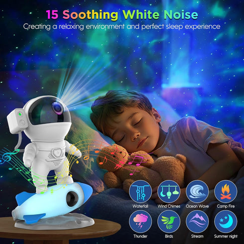 FlyLily Astronaut Galaxy Projector for Bedroom, Star Projector Galaxy Light with App & Remote Control, White Noises