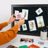 Board2by Black Cork Board Bulletin Board with Linen, Wood Framed 24" x 18" Corkboard, Wall Mounted Pin Board