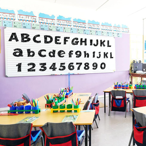 Colarr 216 Pcs Glitter Bulletin Board Letters, Black 4 Inch Alphabet, Numbers, Punctuation Cutouts with Adhesive Dots