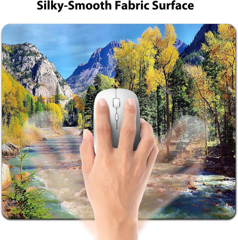 Wknoon Summer Natural Landscape Mountains of Colorado with Forest and River Foliage Idyllic Photo Mouse Pad