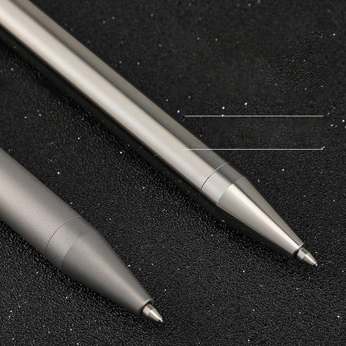 Titanium Push Ballpoint Pen 5.31", Compact Pocket Pen with Clip to Retract Refill for Everyday Carry
