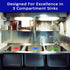 Wash Rinse Sanitize Sink Labels - 12 Labels (2 Sets, 7.3x2.5 in) - Ideal for Restaurants and Commercial Kitchens