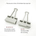 Silver Binder Clips, Large (Jumbo) 2 Inch (50 mm), Assorted Size Metal Fold Back Clips, 12 Count