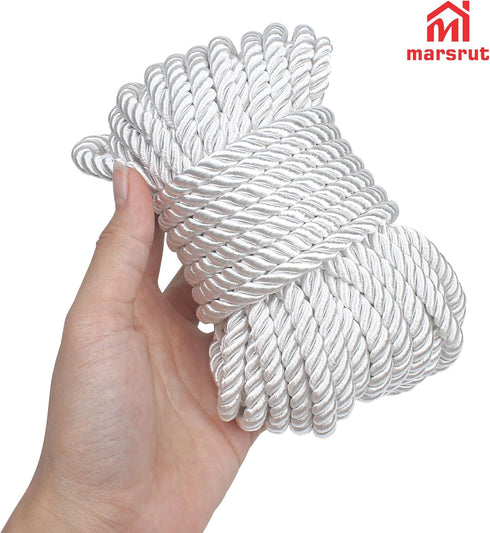 2pcs 32.8 (10m) 0.24 Inch (6mm) Silk Rope, Soft Strong Braided Twisted Japanese Cord Kit, Feet L, Dia, Thread Shiny