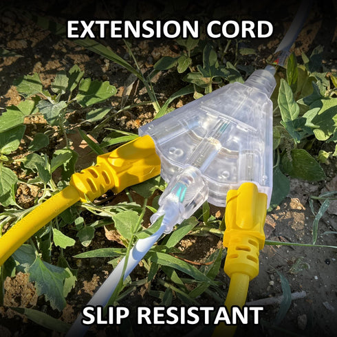 YOJOE White 10/3 10 ft Outdoor Extension Cord with 3 Prong Multiple Outlets, Waterproof for Decorations