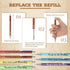 Sherr 7 Pcs Christmas Weekday Pens, Glitter Funny Ballpoint Pens with 10 Black Ink Refills, Rainbow Week Gifts