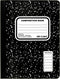 Top Flight Sewn Marble Composition Book, Black/White, Wide Rule, 9.75 x 7.5 Inches, 100 Sheets, Pack of SIX Comp Books