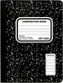 Top Flight Sewn Marble Composition Book, Black/White, Wide Rule, 9.75 x 7.5 Inches, 100 Sheets, Pack of SIX Comp Books