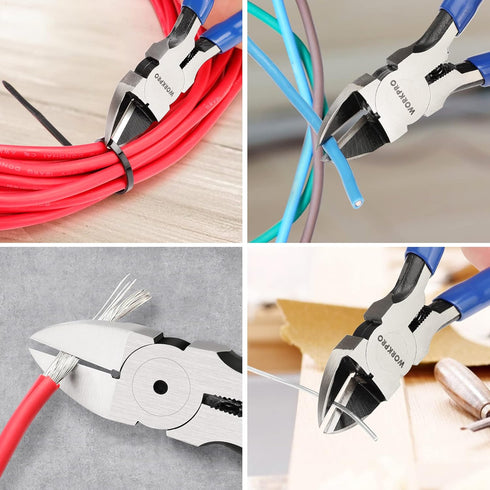 WORKPRO 2 Pack 6 Inch Precision Flush Wire Cutters, Spring Loaded Side Cutting Pliers for Crafts and Jewelry
