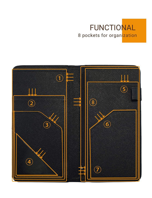 4.7" 9" Mymazn Server Book with Zipper and Magnetic Pocket Waitress Book Waiter Book Wallet Restaurant Waitstaff