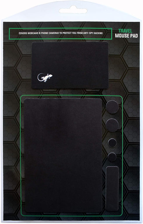 Mouse Pad with Adhesive Bottom, Sticks to Any Surface, Portable with Webcam Covers and Screen Cleaner Included (Blank