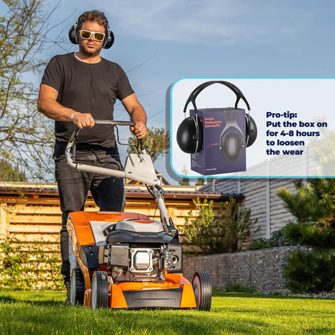 SNR 35dB Noise Cancelling Ear Muffs, Ear Protection for Mowing, Hearing Protection for Autism, Shooting