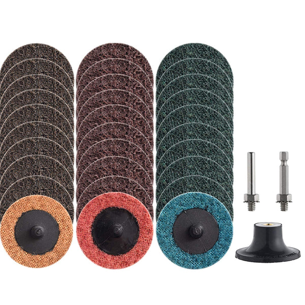 NYXCL 30Pcs 2inch Nylon Quick Change Sanding Discs Set with 1/4" Holders for Rust Paint Removal
