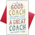 Bewoow Thank You Coach Card - Appreciation Greeting for Basketball, Soccer, Wrestling, or