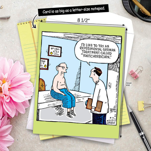 NobleWorks Big Funny Get Well Soon Card, Cartoon Humor, Feel Better Greeting