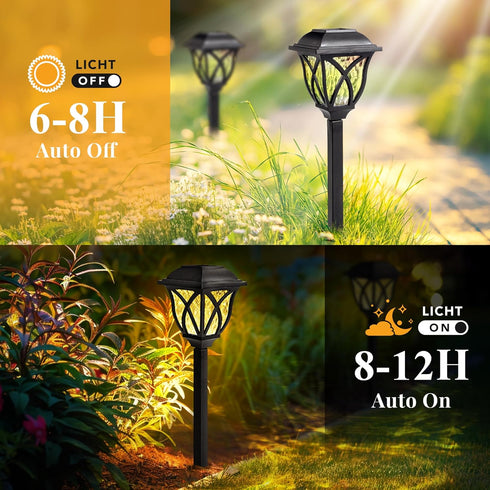 6 Pack GIGALUMI Solar Lights Outdoor Waterproof, LED Solar Garden Lights, Outdoor Decorations, Garden Decor for Yard