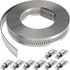 Stainless Steel Hose Clamp Assortment Kit, 13FT Metal Strap + 8 Stronger Fasteners for Duct Pipe Clamping