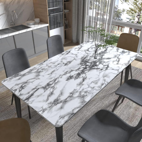 Black and White Marble Contact Paper, 15.7 x 78.7 Inches Peel and Stick Wallpaper for Countertop, Cabinet, Shelf Liner